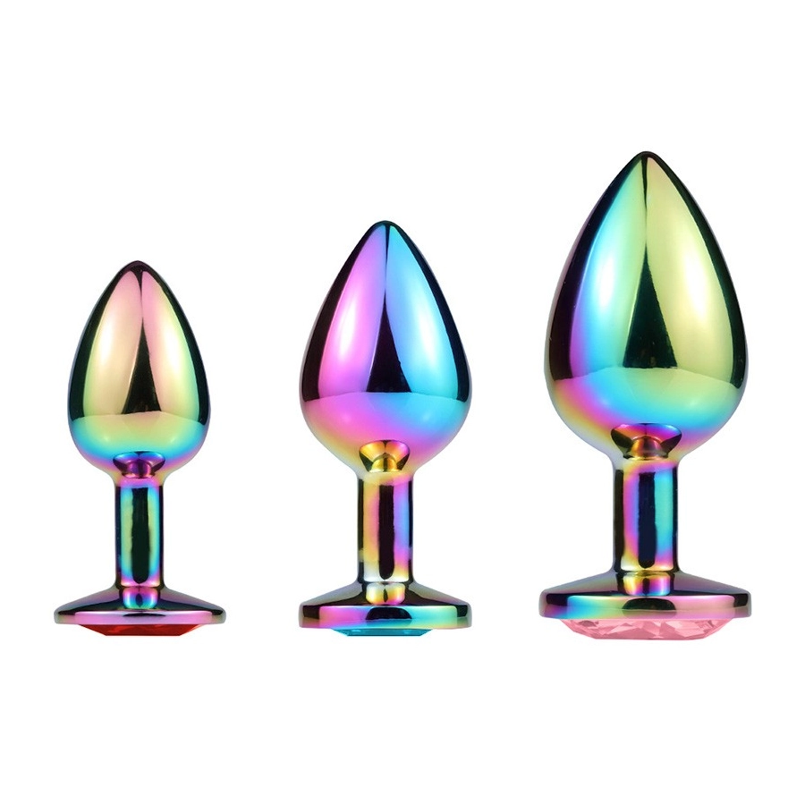 Plug Anal Acier Inoxydable – Arrondi, Tailles S/M/L - Strass