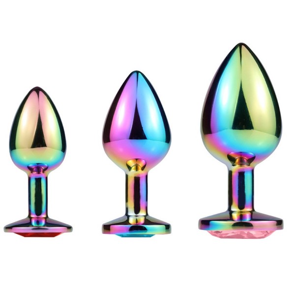 Plug Anal Acier Inoxydable – Arrondi, Tailles S/M/L - Strass