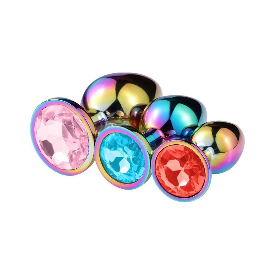 Plug Anal Acier Inoxydable – Arrondi, Tailles S/M/L - Strass