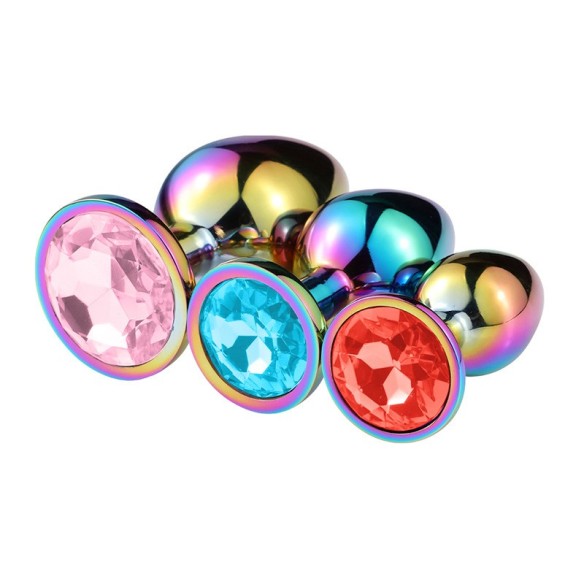 Plug Anal Acier Inoxydable – Arrondi, Tailles S/M/L - Strass