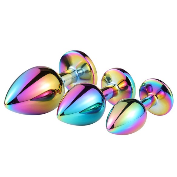 Plug Anal Acier Inoxydable – Arrondi, Tailles S/M/L - Strass