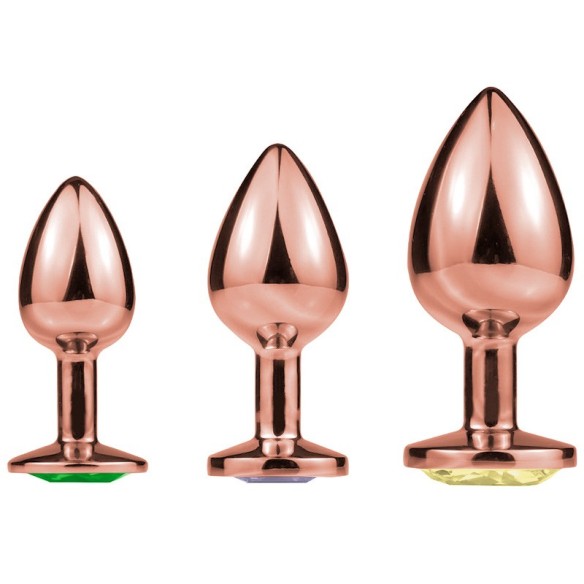 Plug Anal Acier Inoxydable – Arrondi, Tailles S/M/L - Strass Plug Anal Acier Inoxydable – Arrondi, Tailles S/M/L - Strass