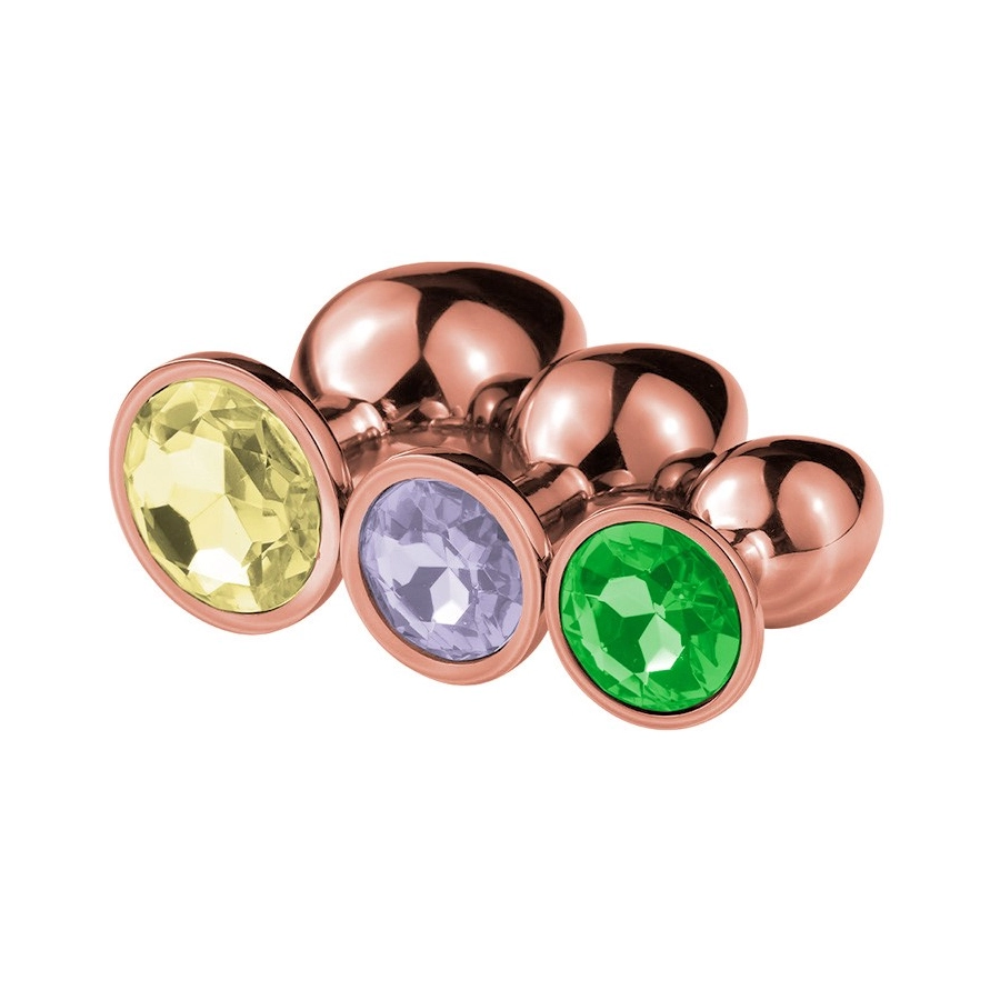 Plug Anal Acier Inoxydable – Arrondi, Tailles S/M/L - Strass