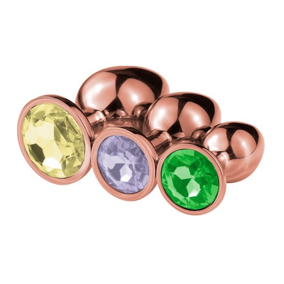 Plug Anal Acier Inoxydable – Arrondi, Tailles S/M/L - Strass Plug Anal Acier Inoxydable – Arrondi, Tailles S/M/L - Strass