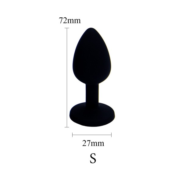 Plug Anal Silicone Noir – Arrondi, Tailles S/M/L, Strass Plug Anal Silicone Noir – Arrondi, Tailles S/M/L, Strass