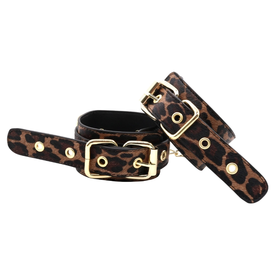 Kit BDSM Jungle Sauvage, Set Complet en Cuir Léopard