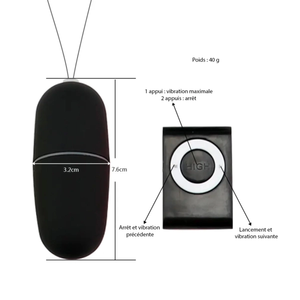 Hélios – Œuf Vibrant Télécommandé, Sextoy Connecté 2