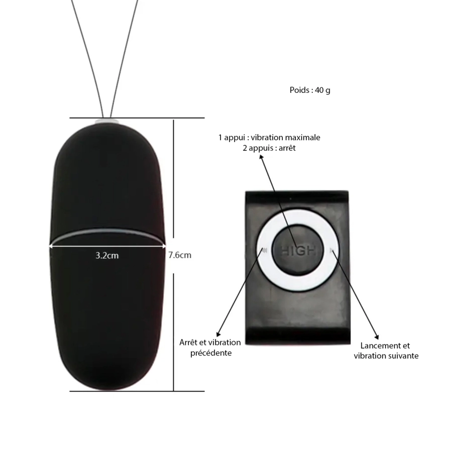 Hélios – Œuf Vibrant Télécommandé, Sextoy Connecté