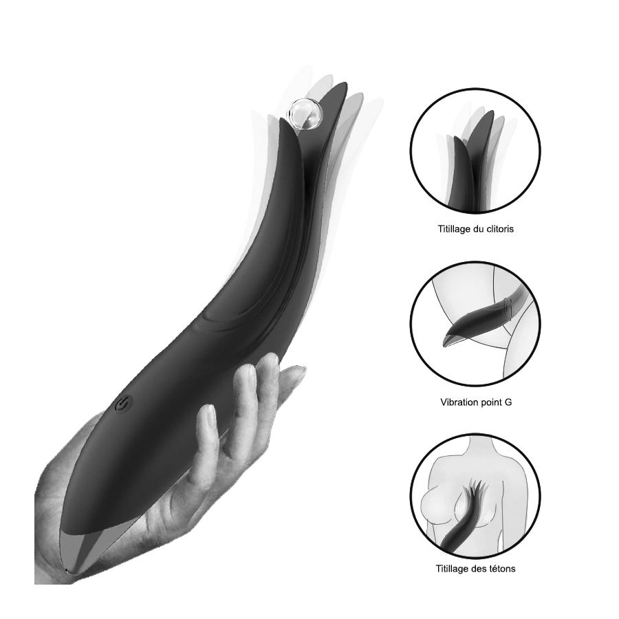 Dioné – Stimulateur Dauphin, Point G, Clitoris et tétons