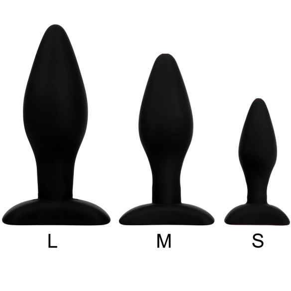 Plug Anal en Silicone Noir – Forme Fuselée, Tailles S/M/L