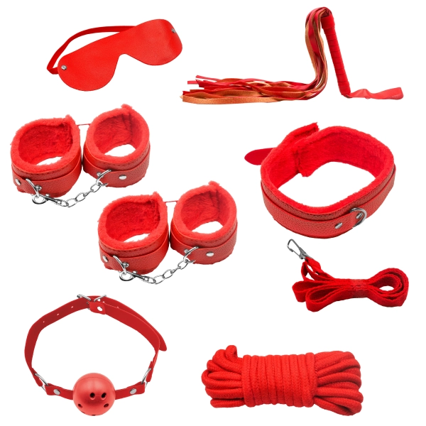 Kit BDSM Débutant Cuir 7 Pièces, Initiation au Bondage 2