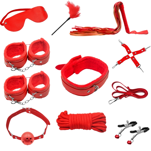 Kit BDSM Débutant Cuir 10 Pièces, Initiation Avancée Sécurité 2