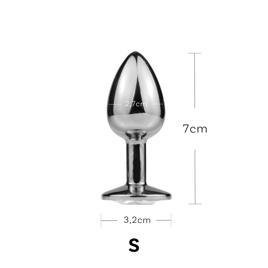 Plug Anal Acier Inoxydable – Arrondi, Tailles S/M/L - Strass