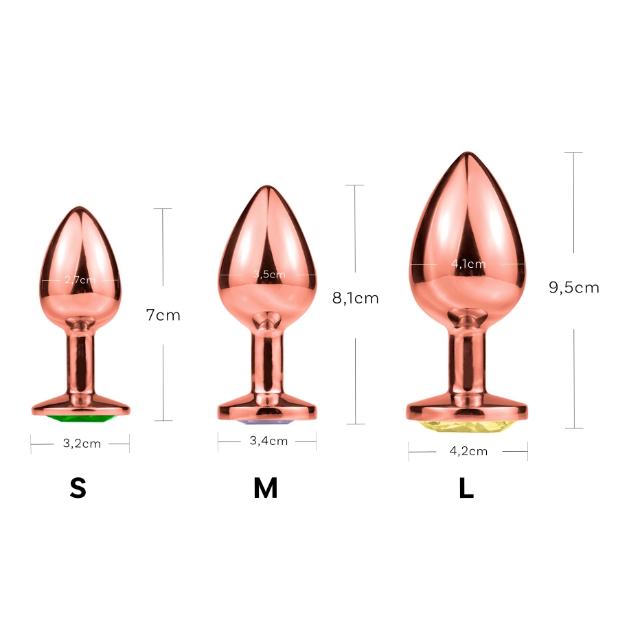 Plug Anal Acier Inoxydable – Arrondi, Tailles S/M/L - Strass