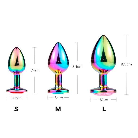 Plug Anal Acier Inoxydable – Arrondi, Tailles S/M/L - Strass