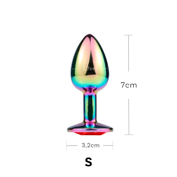 Plug Anal Acier Inoxydable – Arrondi, Tailles S/M/L - Strass